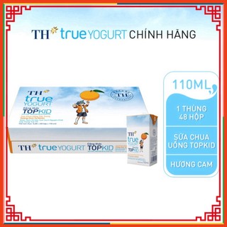 Sữa chua uống khử trùng TOPKID hương cam đương nhiên TH True Yogurt Thùng 48 hộp 110ml  NgoctoanMart