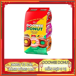 Bánh doowee donut sô cô la túi 12 cái 360 gram