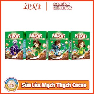 Sữa nutifood nuvi thức uống sữa lúa mạch cacao có thạch thùng 48 hộp 100ml
