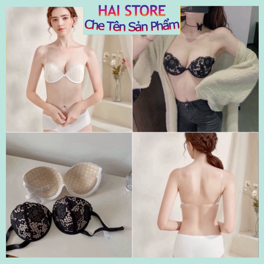 Áo Cúp Ngực Ren Đệm Tim Chống Tụt Không Dây Đẩy Ngực 968