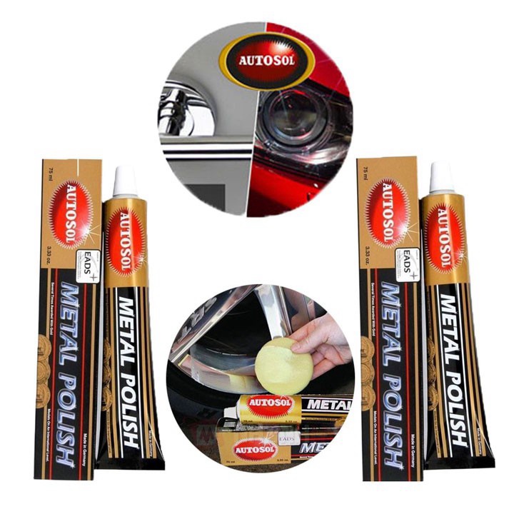 Kem đánh bóng kim loại Autosol Metal Polish 75ml  đánh bóng các dụng cụ làm bếp bằng inox tay nắm cửa l