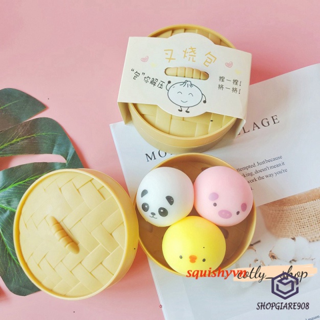 ⚡ FULL HỘP TRE ⚡Đồ chơi Squishy Mochi dễ thương,mềm bánh bao trung thực mượt mà giảm stress co giãn đàn hồi co dãn ngộ n