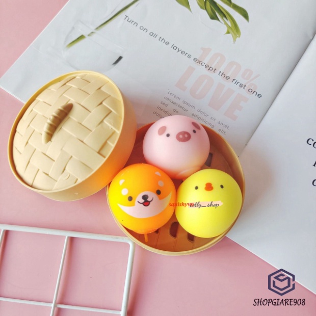 ⚡ FULL HỘP TRE ⚡Đồ chơi Squishy Mochi dễ thương,mềm bánh bao trung thực mượt mà giảm stress co giãn đàn hồi co dãn ngộ n