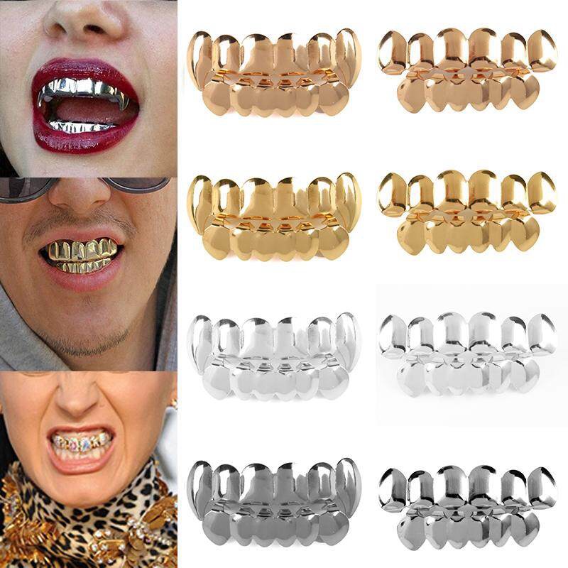 Bộ Đồ Nướng Trên & Dưới Có Mũ Grillz Răng Hip Hop Mạ Vàng