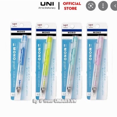 Bút chì bấm Mono graph clear, Mint- COLORMATE