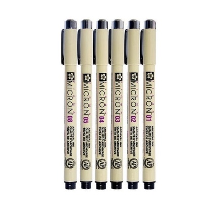 Bút Pigma Micron Bộ 6 Cây, VAT - COLORMATE