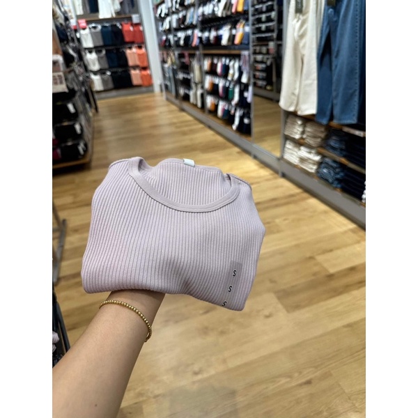 Áo thun len tăm croptop UNI