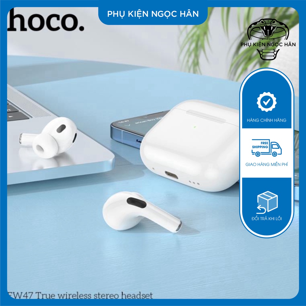 Tai nghe không dây Bluetooth hoco EW47 cao cấp nghe liên tục 7 giờ, tặng kèm case bao đựng trong suốt hoco.