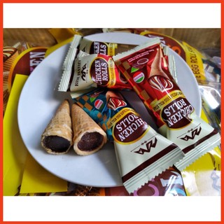 Bánh ốc quế socola kem Chicken Rolls (gói 300g) (Chính hãng)