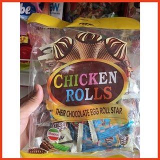 Bánh ốc quế socola kem Chicken Rolls (gói 300g) (Chính hãng)