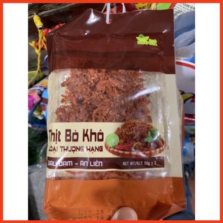 Gói 50g thịt bò khô khô bò, heo khô cháy tỏi xé sợi thơm ngon