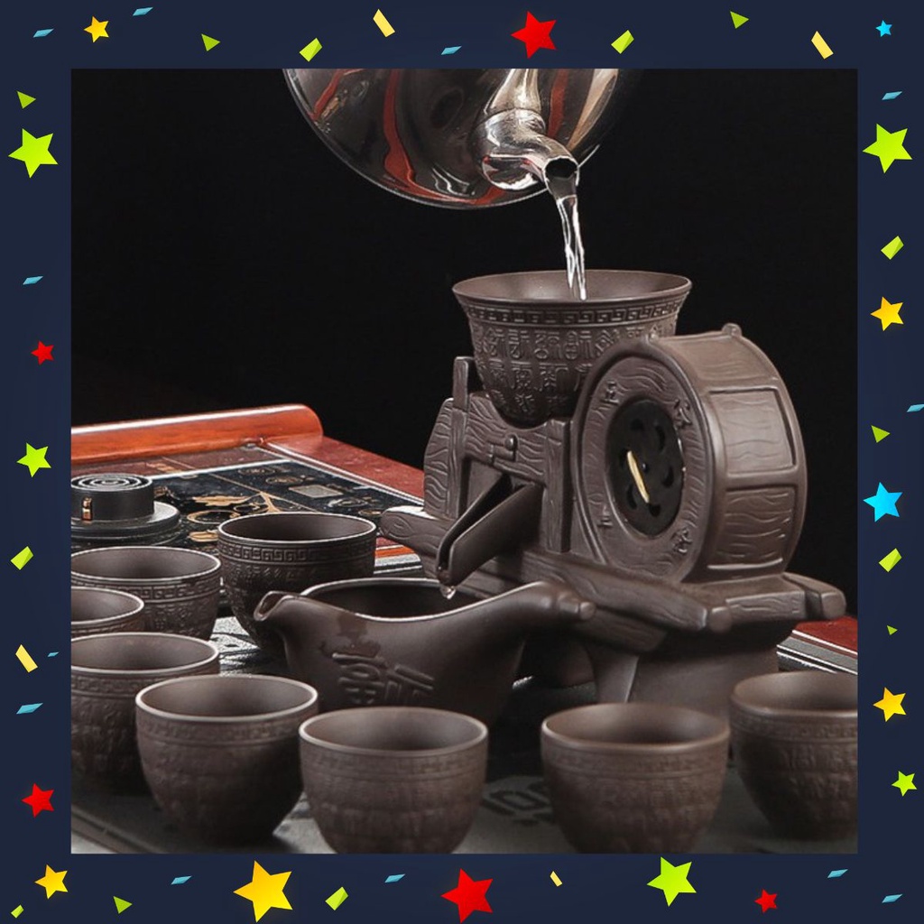 BỘ ẤM TRÀ CỐI XAY GIÓ CAO CẤP Phong Cách Nhật Bản