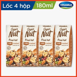 Thùng Sữa 9 loại hạt Vinamilk Super Nut Super Nut - Thùng 24 hộp 180ml  (Chính hãng)
