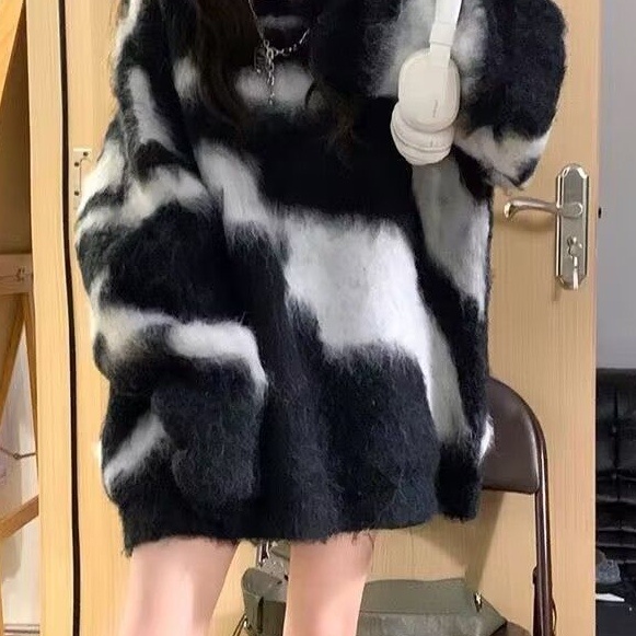 Áo Sweater Kẻ Sọc Thiết Kế Đơn Giản Xinh Xắn Cho Nữ hàng ngày