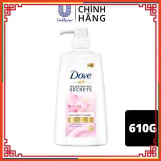 Kem xả Dove Óng Mềm ngẫu nhiên với Hoa Sen Nhật và Nước Gạo dưỡng tóc mềm mượt, óng ả 610g NgoctoanMar