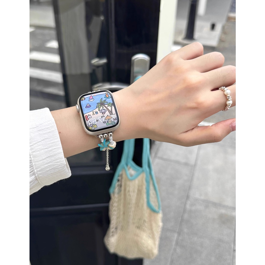 Dây đeo cho apple watch band 44mm ultra 49mm 45mm 38 thiết kế sang trọng cho nữ vòng đeo tay iwatch series 8 7 se 6 5 4