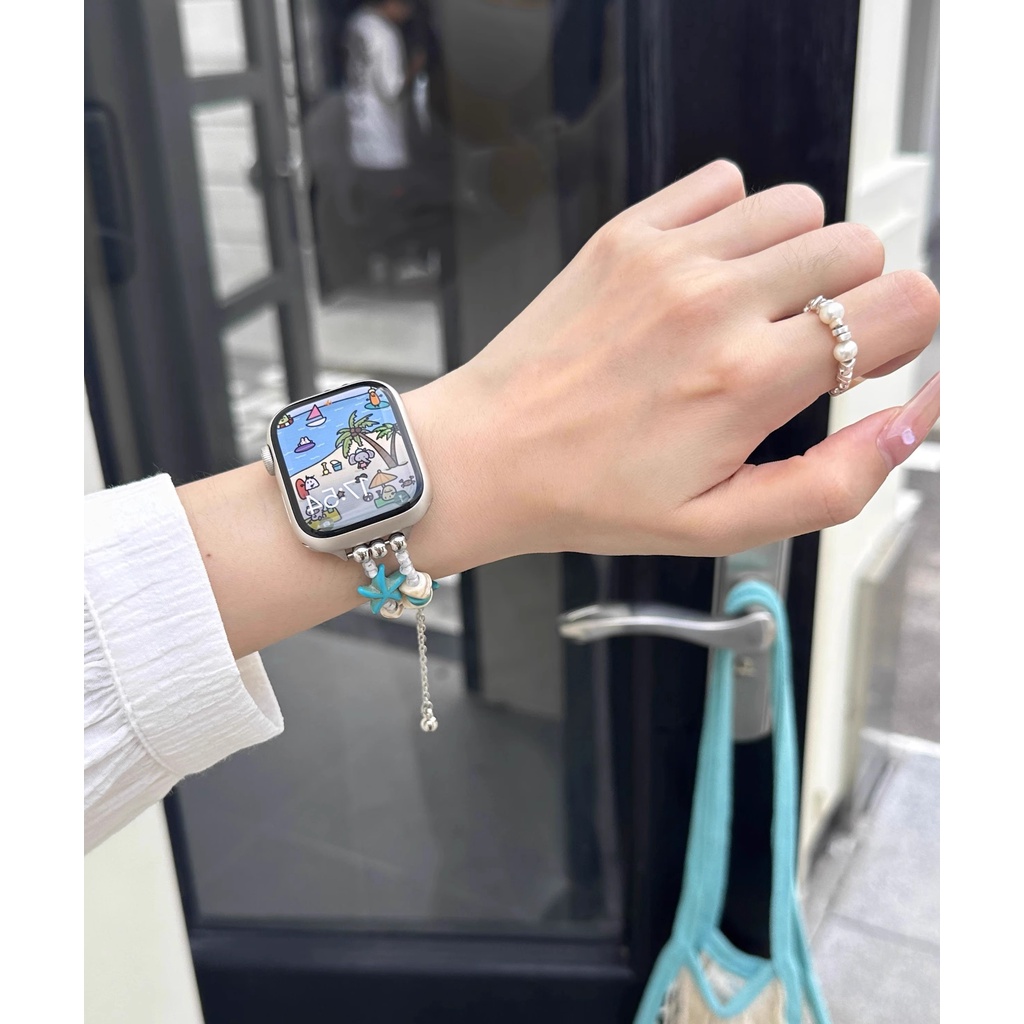 Dây đeo cho apple watch band 44mm ultra 49mm 45mm 38 thiết kế sang trọng cho nữ vòng đeo tay iwatch series 8 7 se 6 5 4