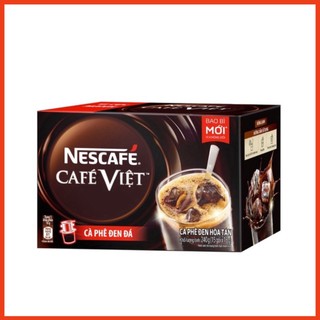 Cà phê đen hòa tan NESCAFÉ Café Việt Cà phê đen đá (Hộp 15 gói x 16g) (Chính hãng)