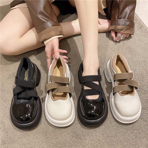 Giày Búp Bê Đế Dày Phong Cách Mary Jane Pháp Cho Nữ