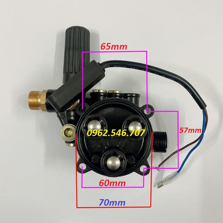 Bộ đầu bơm máy rửa xe mini có chỉnh áp và Kèm Rơ Le Điện, máy xịt rửa xe gia đình