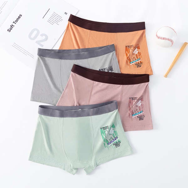 ✿ đồ lót bé trai ✿ có hàng sẵn ♧5-18 tuổi thanh thiếu niên phát triển đồ lót nam sinh viên quần boxer trẻ em 's Quần boxer modal mùa hè❧