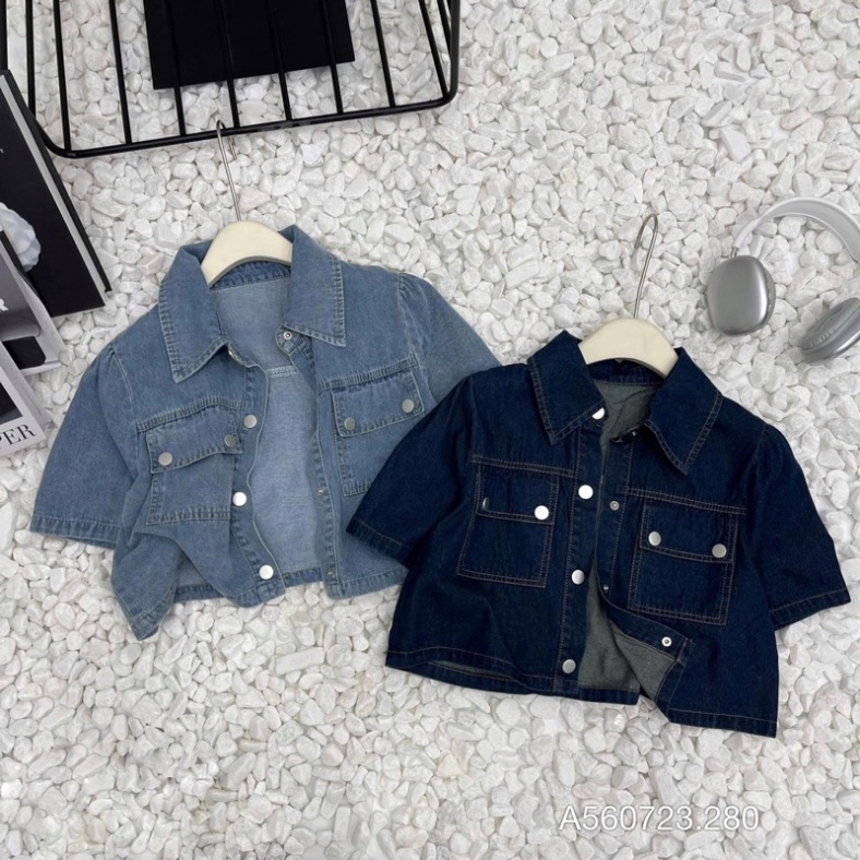 Áo sơ mi bò nữ cao cấp, Áo sơ mi jean nữ 2 túi hàng loại 1