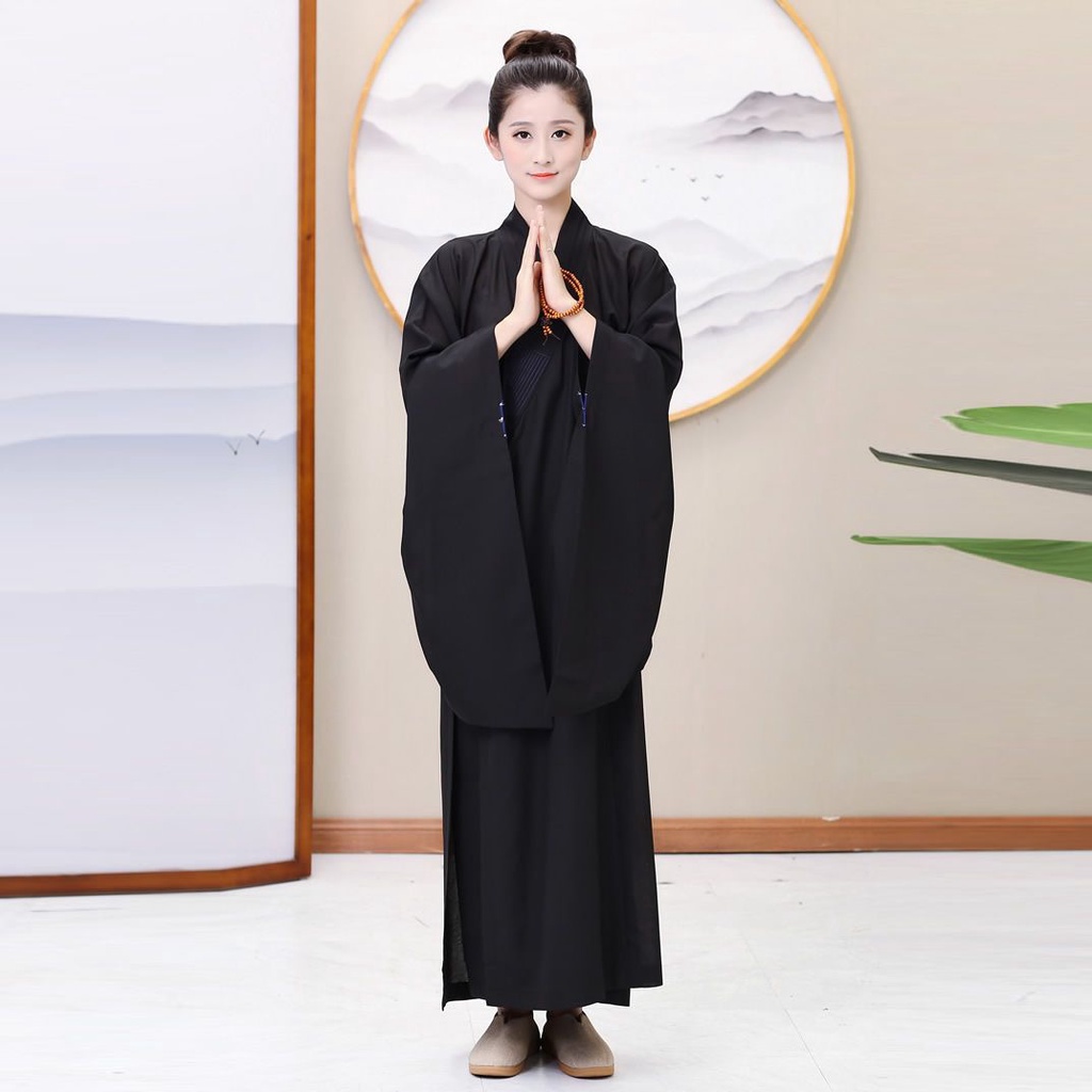 Quần áo phật giáo hong bodhi monk quần áo haiqing layman quần áo phụ nữ áo choàng áo choàng đài loan gai dầu nam quần áo phật op
