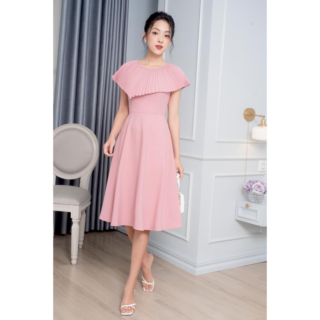 Đầm dáng xòe, cổ dập ly MMOutfit DA1222559