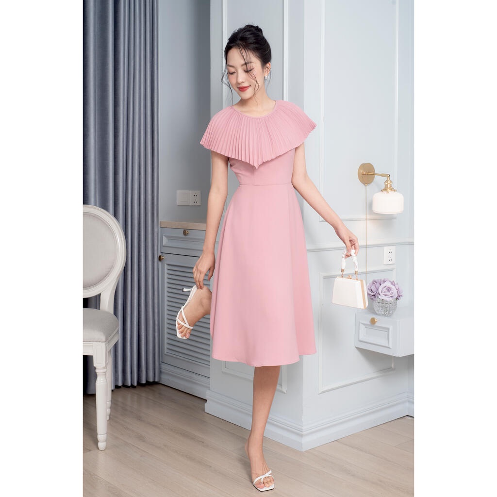 Đầm dáng xòe, cổ dập ly MMOutfit DA1222559