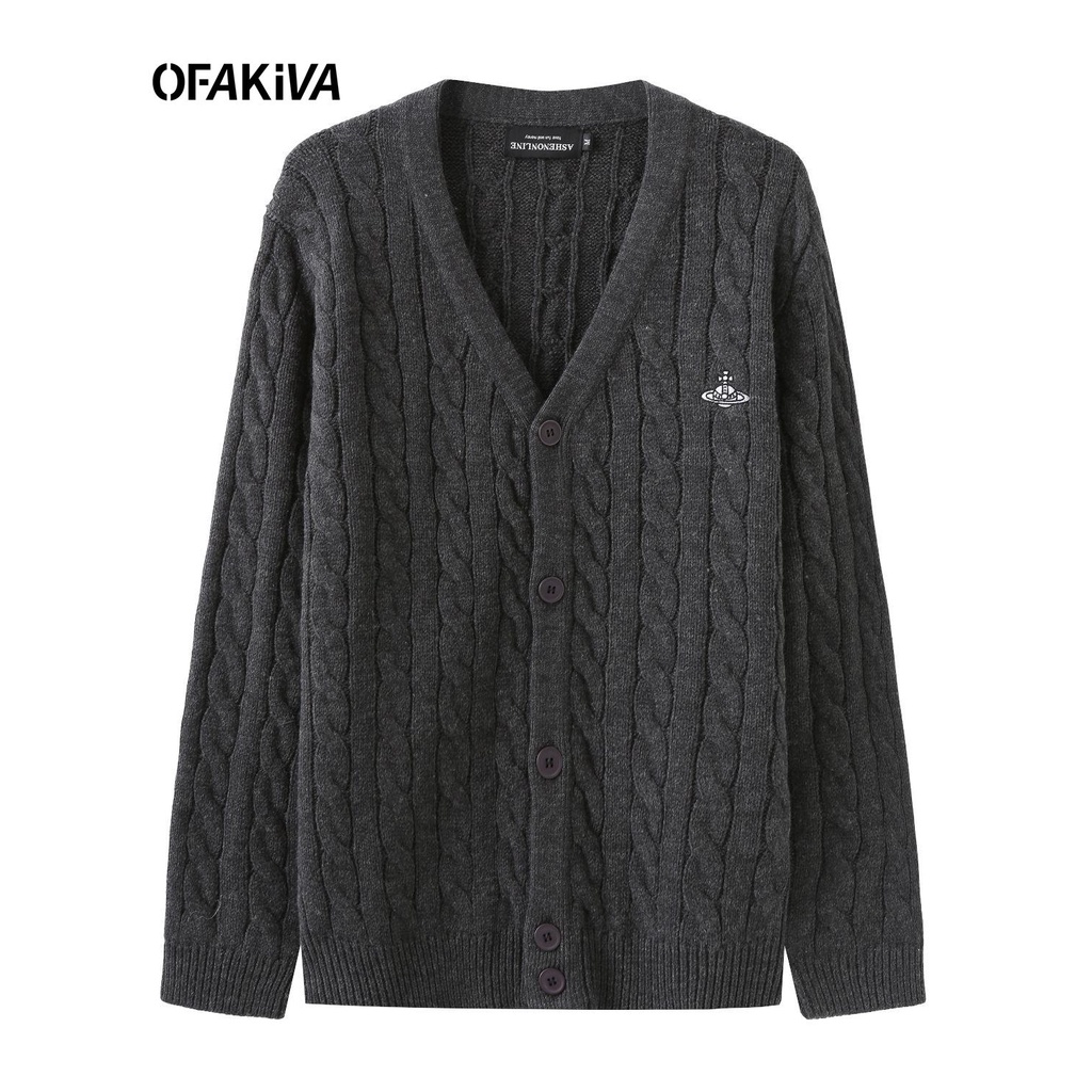 Áo Khoác Cardigan Dáng Rộng Phong Cách Preppy Thời Trang Thu Đông Cho Nữ