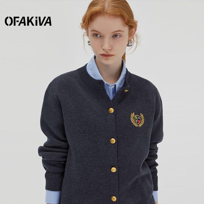 Áo Khoác Cardigan Dệt Kim Màu Sắc Tương Phản Thời Trang Mùa Xuân 2023 Cho Nữ