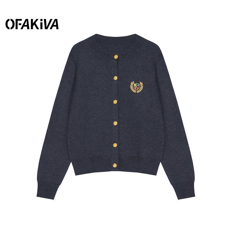 Áo Khoác Cardigan Dệt Kim Màu Sắc Tương Phản Thời Trang Mùa Xuân 2023 Cho Nữ