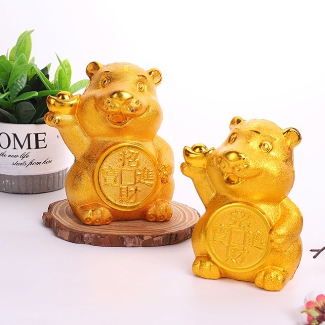 Ống con mèo đựng tiền tiết kiệm hình con hổ vàng phong cách Trung Hoa .N&N.(tuyển sỉ)
