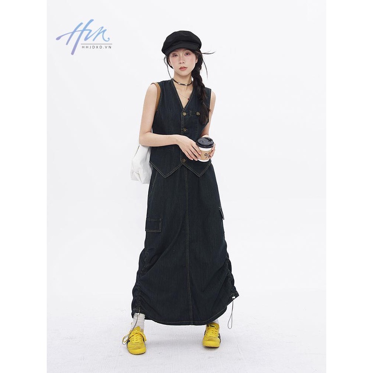 Set Áo Váy Denim Mùa Hè Phong Cách Cổ Điển Phong Cách Mới 2023