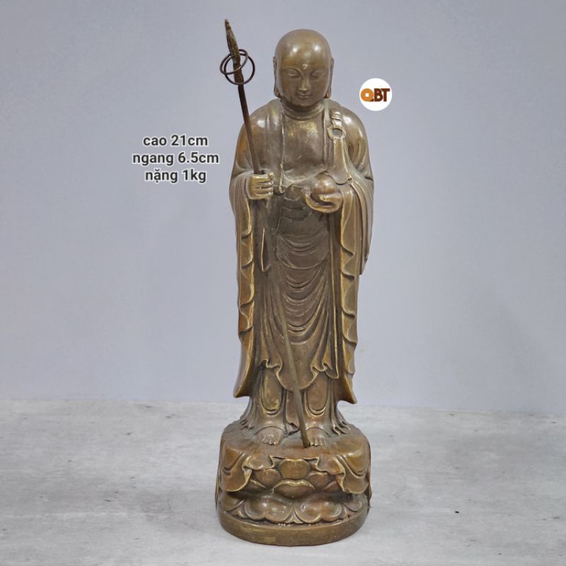 Tượng địa tạng vương bồ tát bằng đồng phong thuỷ