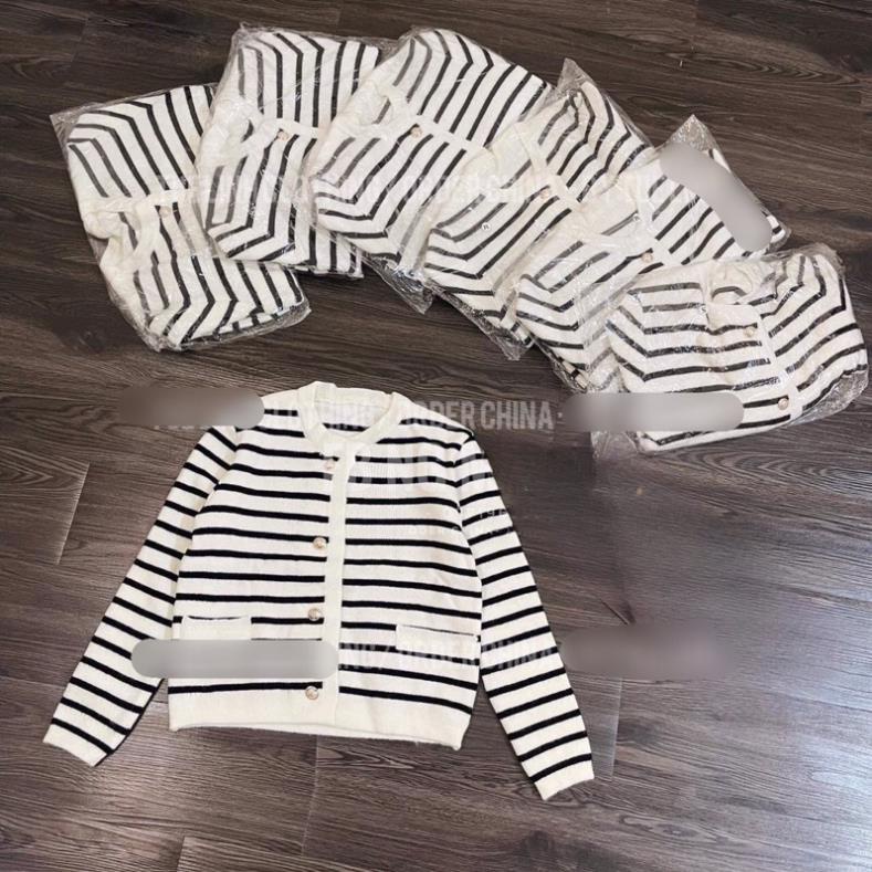 ÁO LEN CADIGAN KẺ ĐEN TRẮNG SIÊU HOT NEW