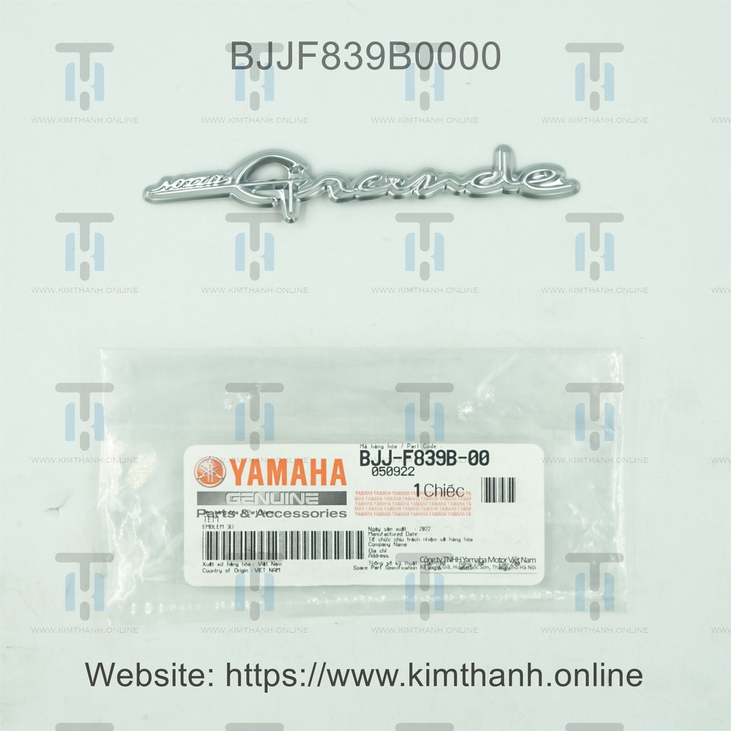 Tem bững Grande 2022 Yamaha VN _ BJJF839B