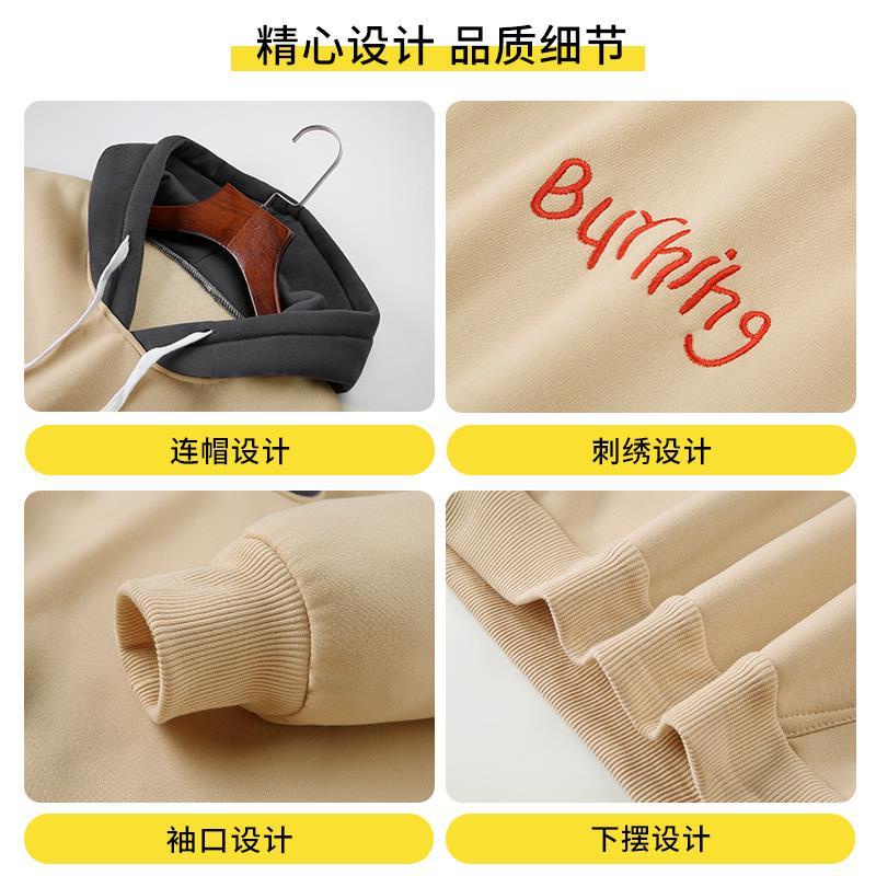 Áo len ấm áp lót lông cừu dày dặn áo khoác nam có mũ trùm đầu hoodie ready stock  áo khoác nam có mũ phong cách mới phiên bản hàn quốc hợp thời trang