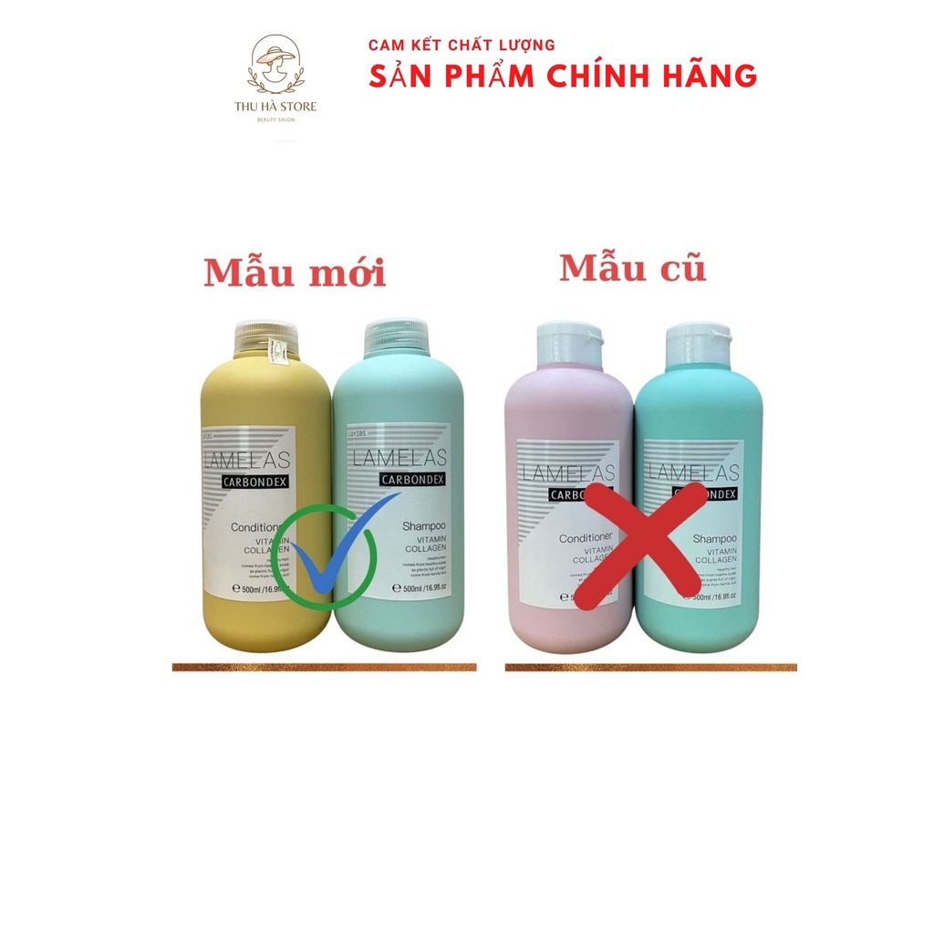 Bộ Dầu gội xả phục hồi LAMELAS - CARBONDEX, siêu mềm mượt - siêu lưu hương 500ml*2 hàng chính hãng