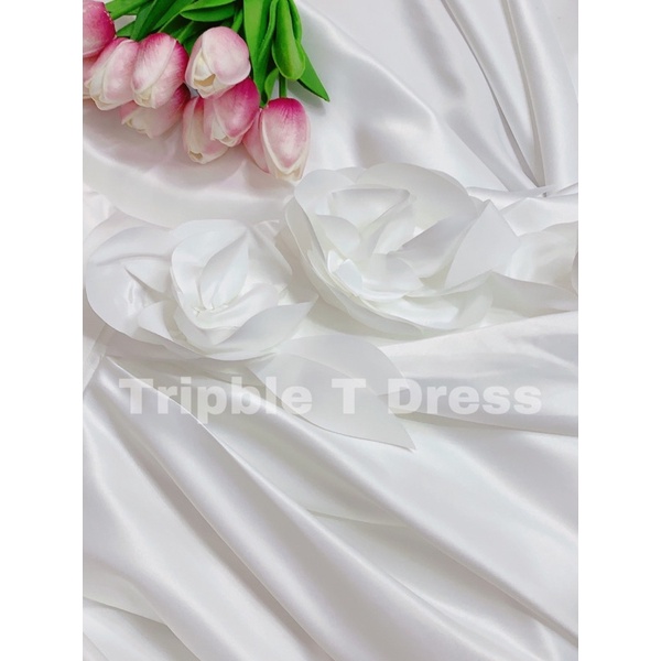 Đầm maxi mặc cưới TRIPBLE T DRESS cúp kết bông hoa nổi - size S/M/L