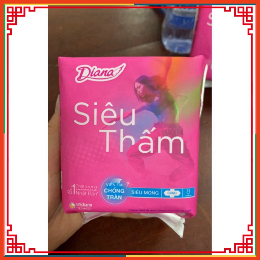 Băng lau chùi và vệ sinh Diana Siêu Thấm Siêu Mỏng Gói 8 Miếng (Chính hãng)