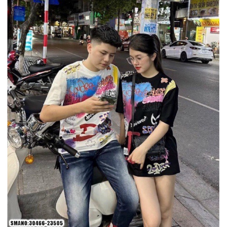 Áo Phông Nam Nữ In Chữ Dsq2 Hoạ Tiết Graffiti 7 Màu Hai Mặt Cổ Bo . Áo Thun Dành Cho CÁc Boy Phố Đi Chơi Cháy Phố
