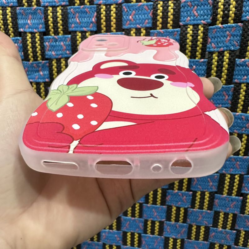 Case ốp lưng Vivo Y21 Y21S Y33S dẻo gấu dâu lotso siêu dễ thương viền lượn sóng bảo vệ camera