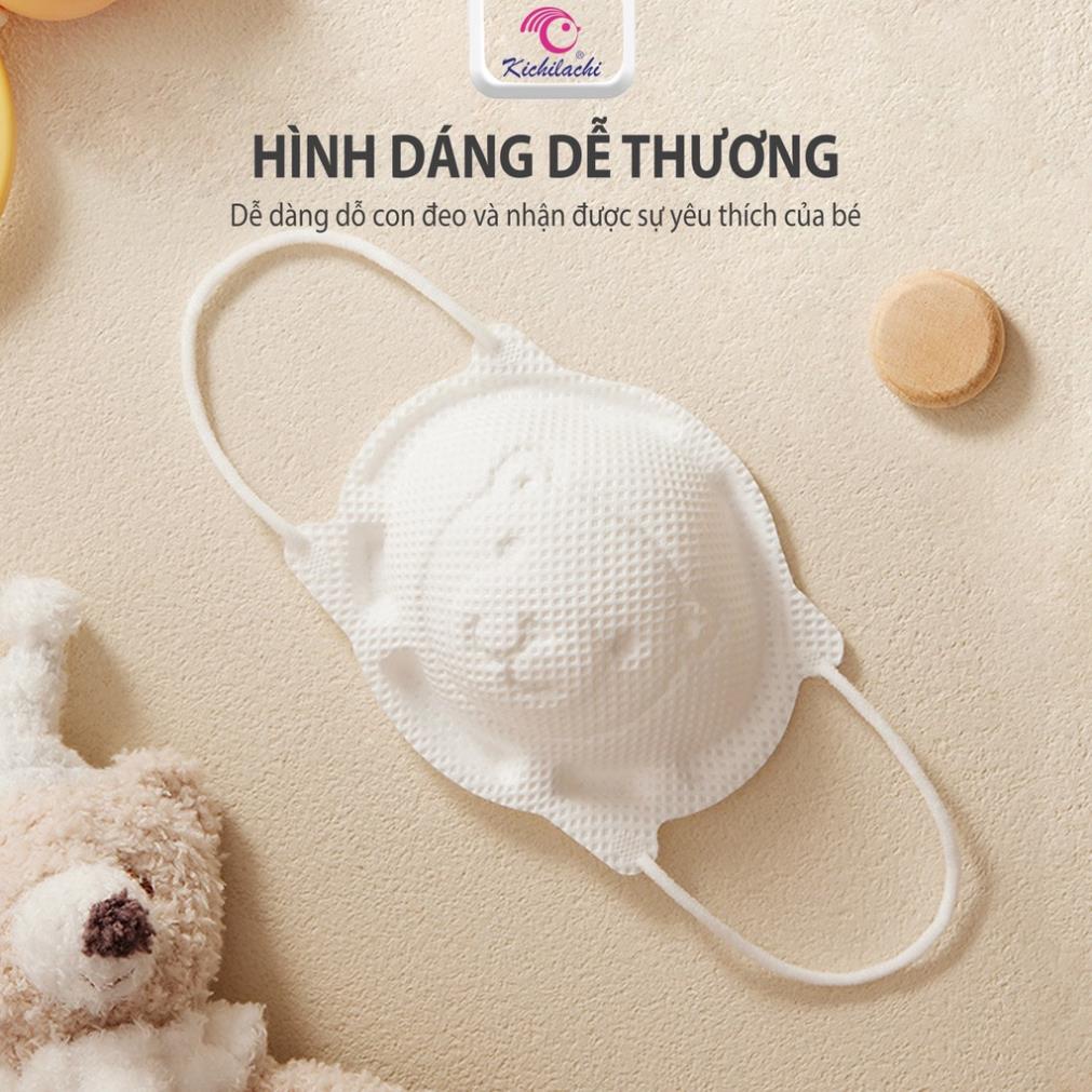 Khẩu Trang Cho Bé Kichilachi, Set 3 Chiếc Khẩu Trang Hình Gấu Cho Trẻ