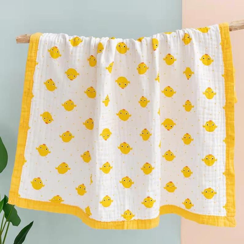 Khăn xô 6 lớp sợi tre bo viền, khăn tắm mềm mại cho bé sơ sinh size lớn 105 x 105 cm