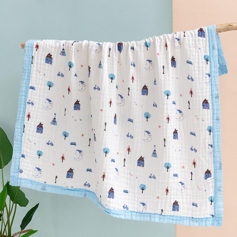 Khăn xô 6 lớp sợi tre bo viền, khăn tắm mềm mại cho bé sơ sinh size lớn 105 x 105 cm