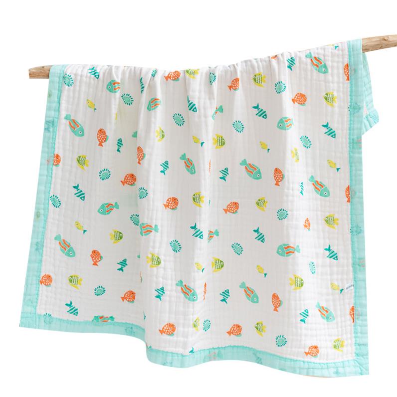 Khăn xô 6 lớp sợi tre bo viền, khăn tắm mềm mại cho bé sơ sinh size lớn 105 x 105 cm