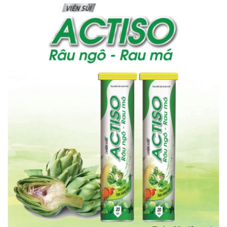 Viên C sủi Actiso Râu ngô Rau má mát gan thanh nhiệt giải độc 20 viên