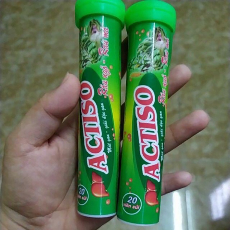 Viên C sủi Actiso Râu ngô Rau má mát gan thanh nhiệt giải độc 20 viên