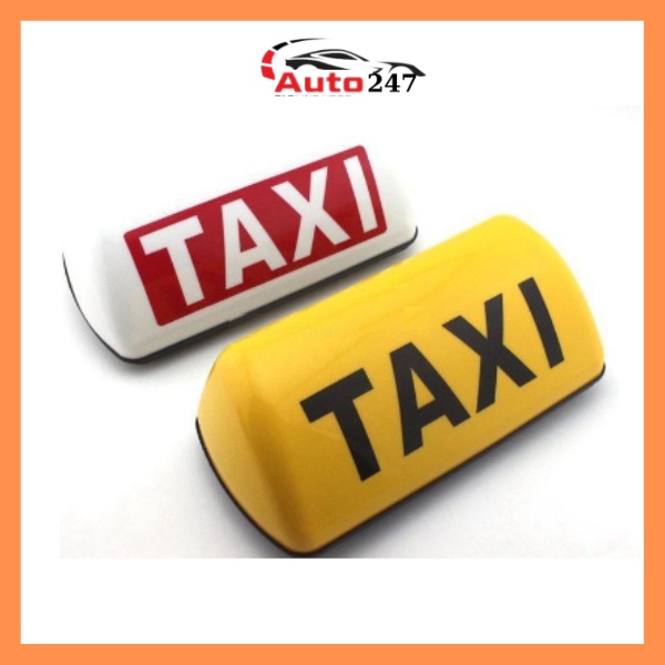 Mào TAXI đế nam châm 2 màu vàng và trắng